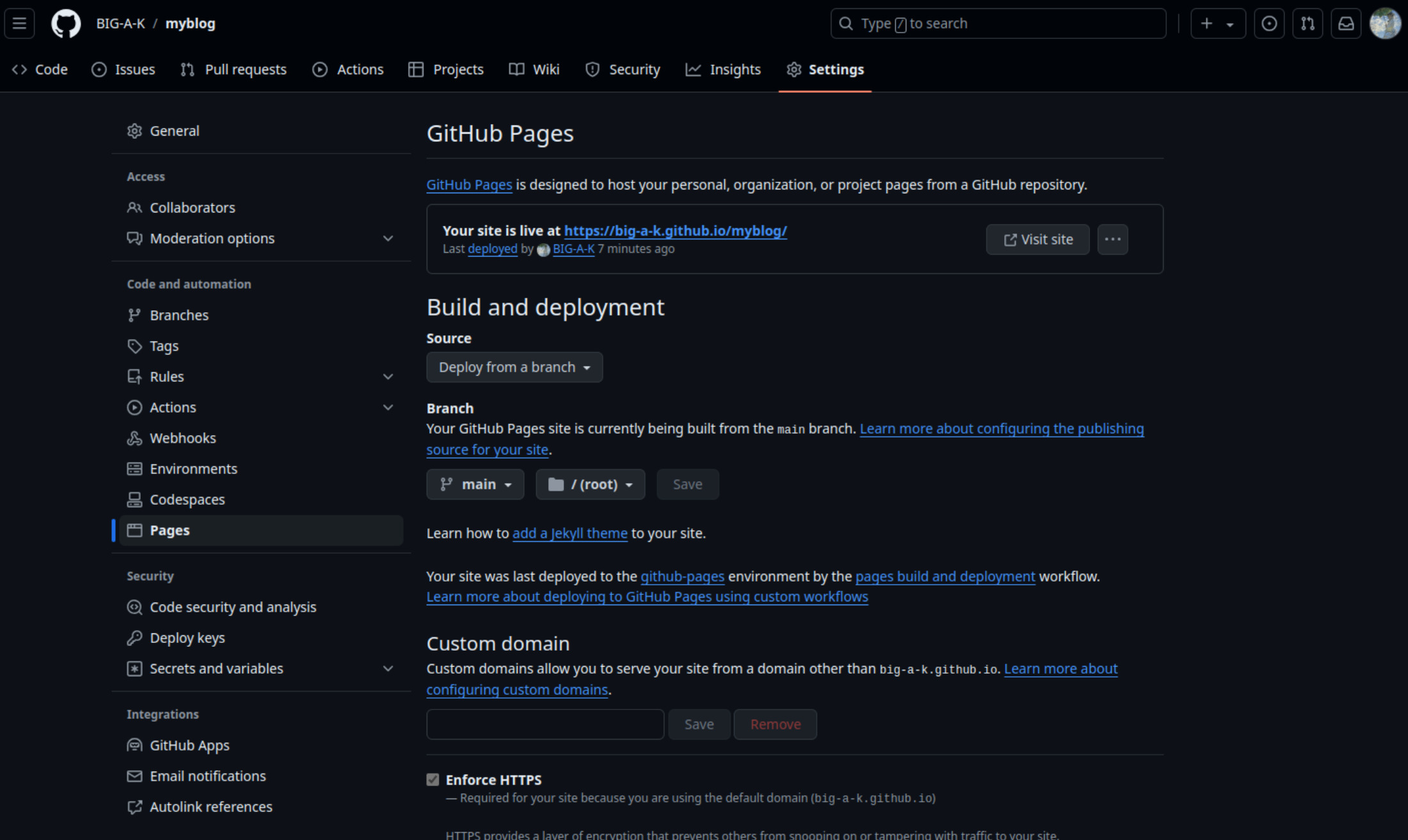 Github Pagesでの公開画面